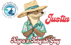 Kayak Rental, Kayaking, Kayak Tour, Justin Napa's kayak Guy as a Napa River Otter